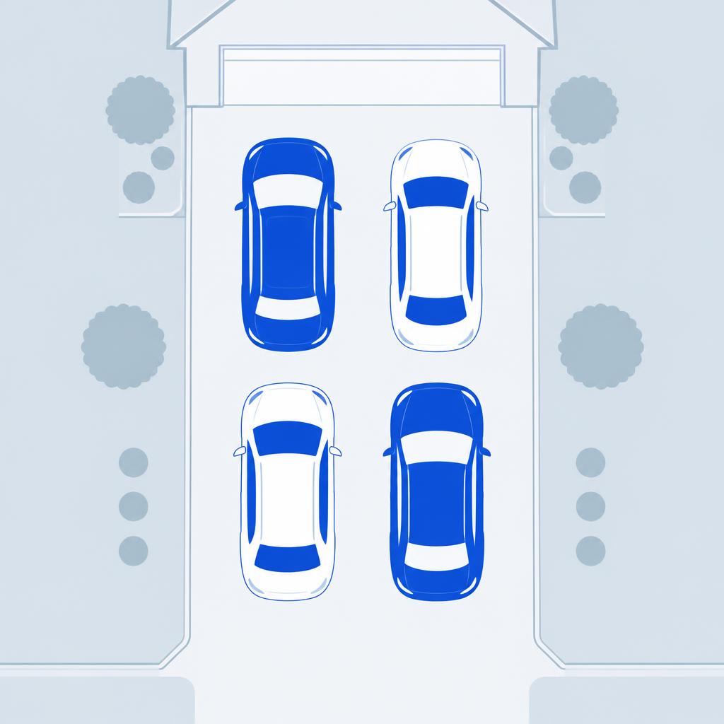 Illustrated large driveway size example